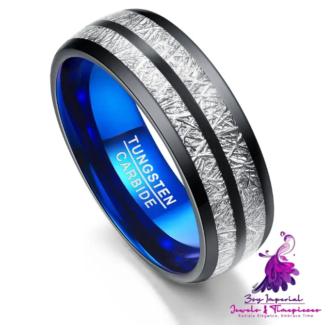 Black Blue Tungsten Carbide Rings