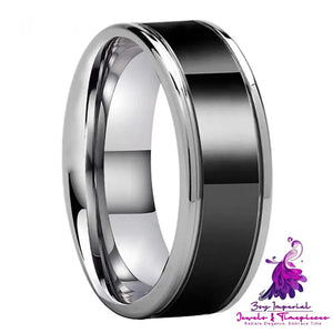 Tungsten Steel Ring Black Business Fashion