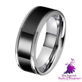 Tungsten Steel Ring Black Business Fashion