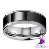 Tungsten Steel Ring Black Business Fashion