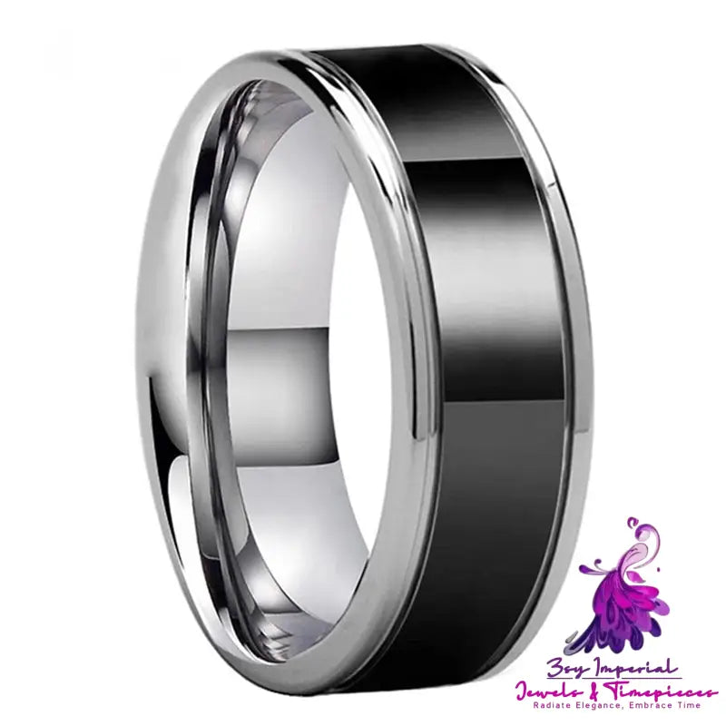 Tungsten Steel Ring Black Business Fashion