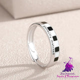 Black And White Matching Couple Ring Niche Original