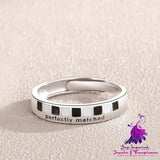 Black And White Matching Couple Ring Niche Original