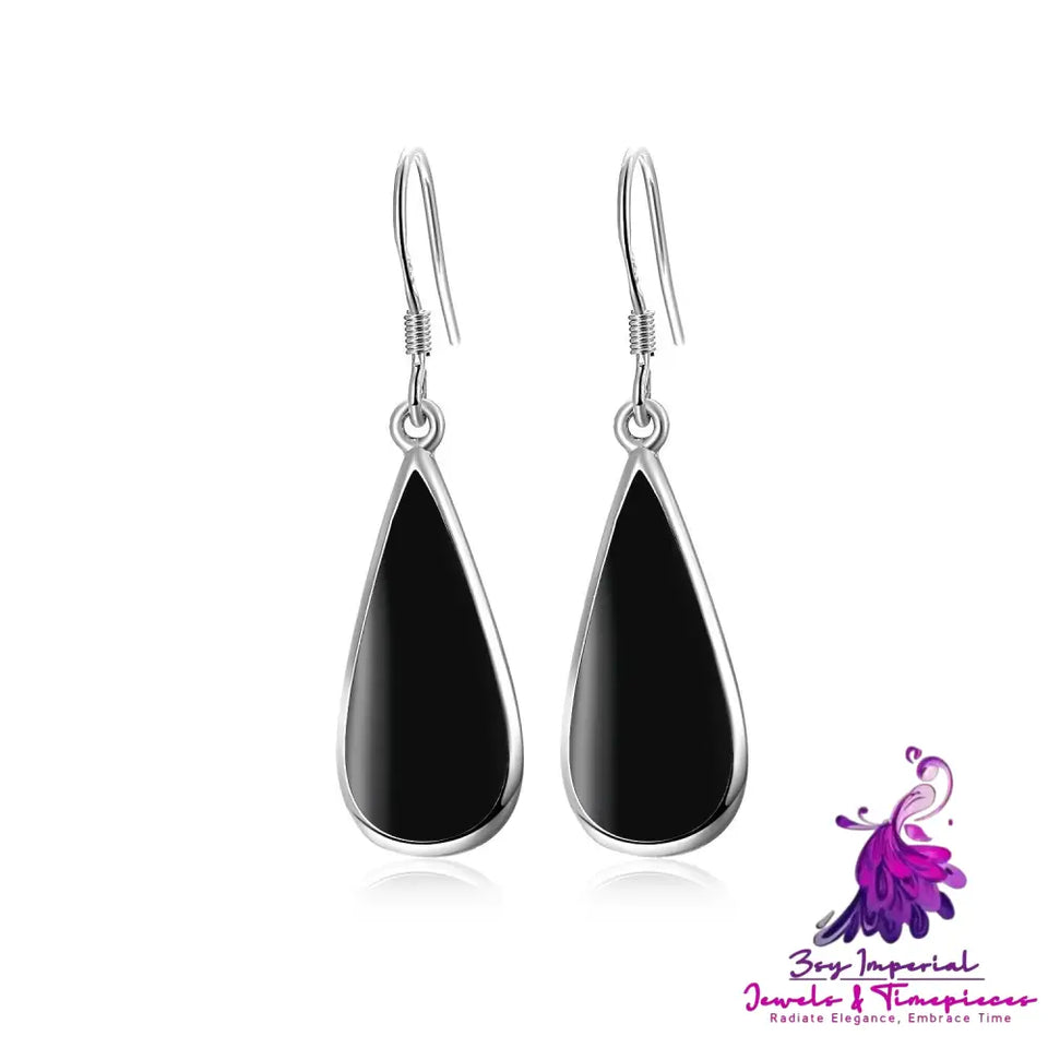 Temperament Black Drip Tassel Earrings