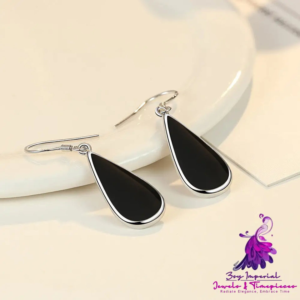 Temperament Black Drip Tassel Earrings