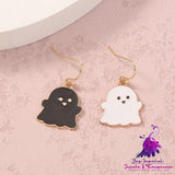 Halloween gift black drop oil ghost earrings creative black