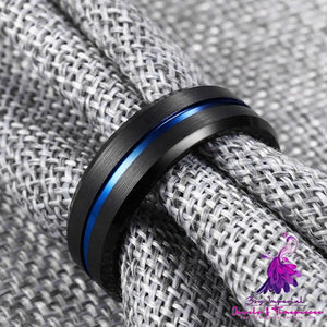 Men’s Flat Black Tungsten Steel Ring