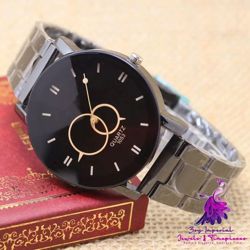 Stylish Black Steel Strap Watch