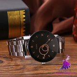 Stylish Black Steel Strap Watch