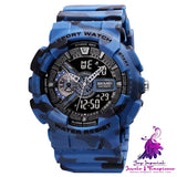 Black Gold Sports Double Display Electronic Watch for