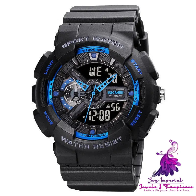 Black Gold Sports Double Display Electronic Watch for