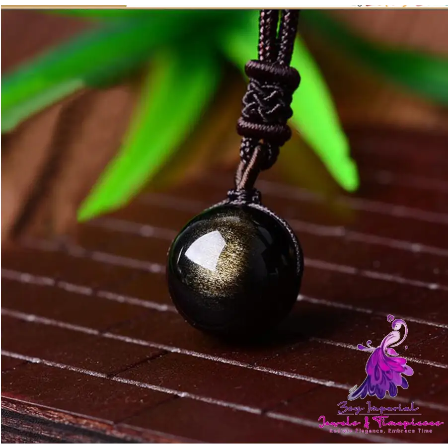 Black Gold Obsidian Pendant