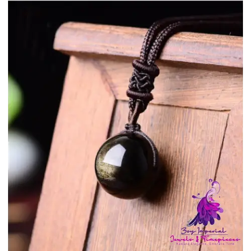 Black Gold Obsidian Pendant