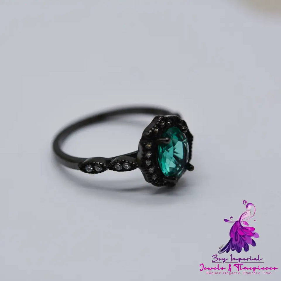 Black Gold Palaiba Glass Oval Ring