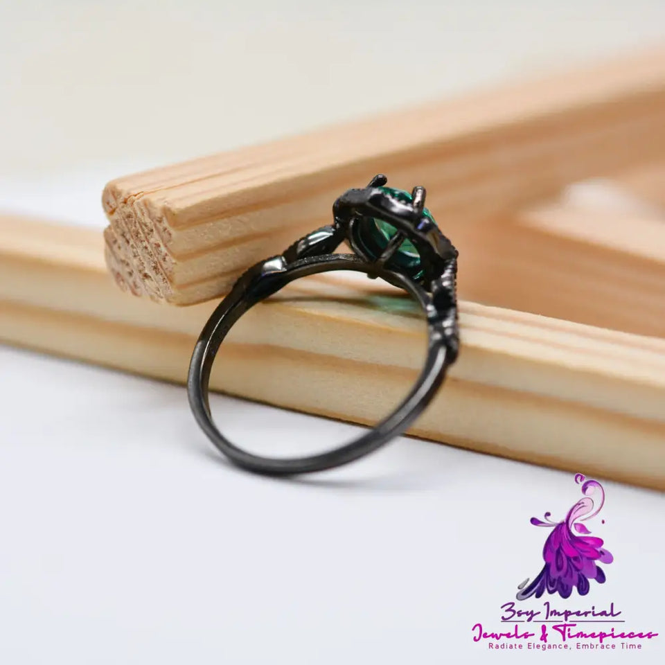 Black Gold Palaiba Glass Oval Ring