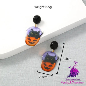 Pumpkin Black Cat Jewelry