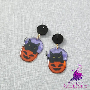 Pumpkin Black Cat Jewelry