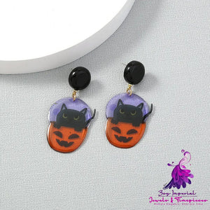 Pumpkin Black Cat Jewelry