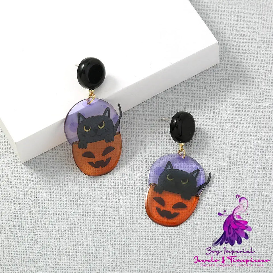 Pumpkin Black Cat Jewelry