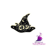 Black Magic Cat Halloween Brooch