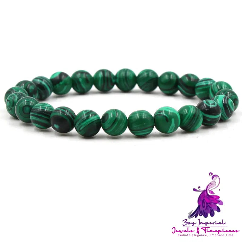 Classic Black Matte Green Malachite Bracelets