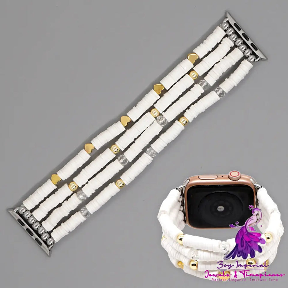 Soft Pottery Black Mixed Color Watch Strap