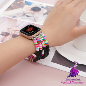 Soft Pottery Black Mixed Color Watch Strap