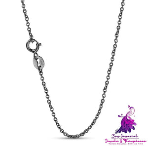 Black Moon Cat Girl Zirconium Necklace