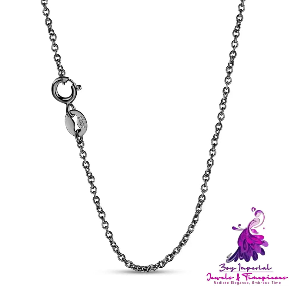 Black Moon Cat Girl Zirconium Necklace