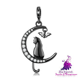 Black Moon Cat Girl Zirconium Necklace