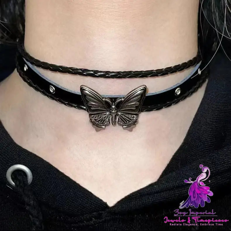 Black Niche Butterfly Necklace