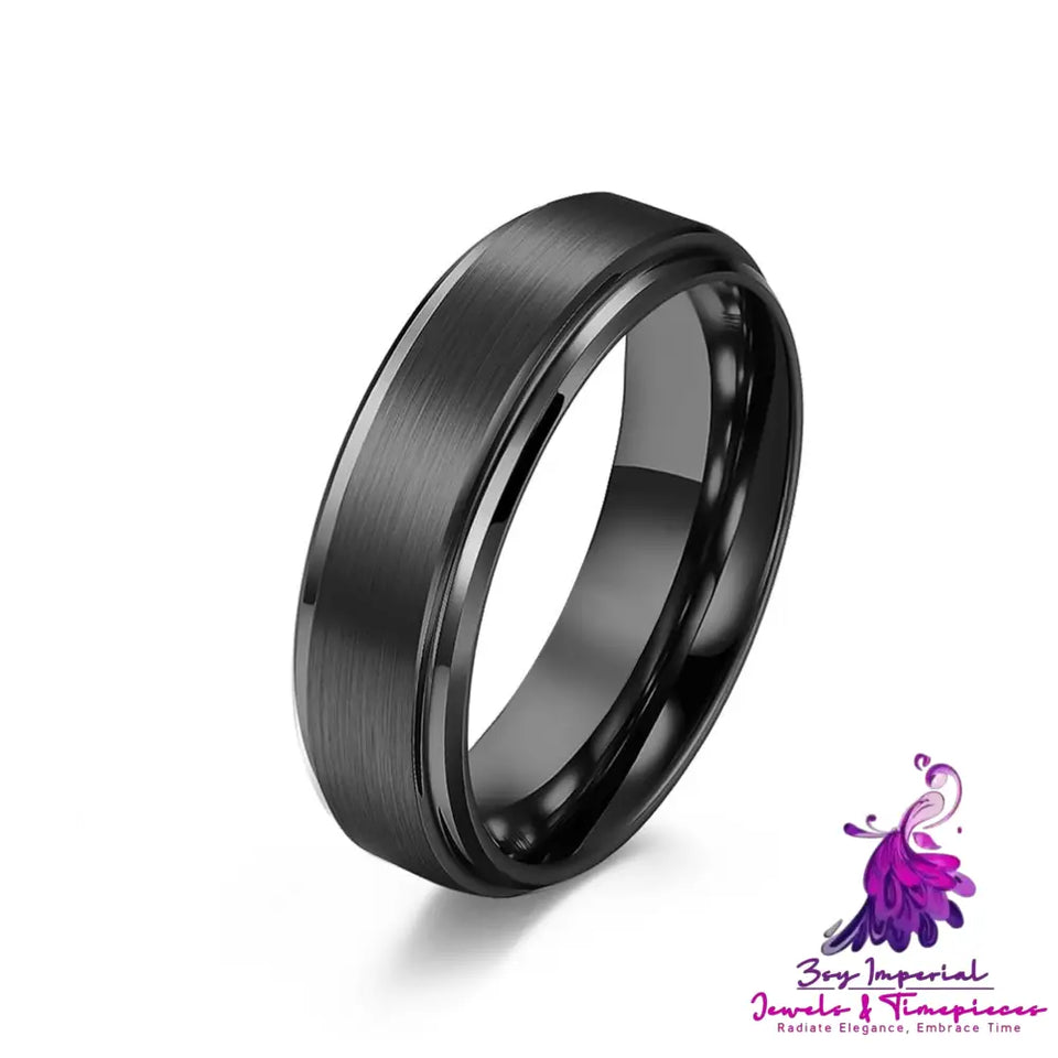 Black Plated Tungsten Steel Ring