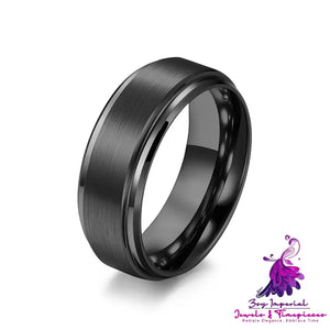 Black Plated Tungsten Steel Ring