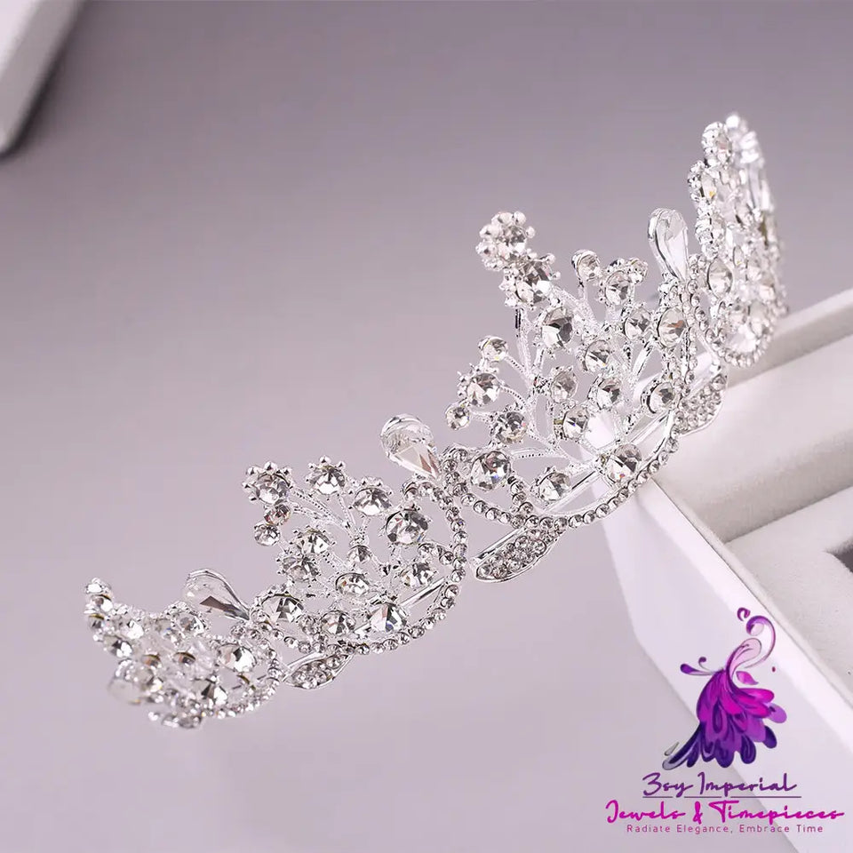 Black Rhinestone Crown Bridal Tiara