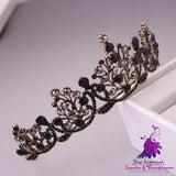 Black Rhinestone Crown Bridal Tiara