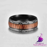 Stylish Black Wood Grain Ring