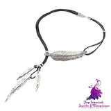 Multilayer Feather Pendant Necklace