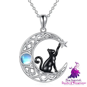 Moon Star Cat Pendant