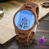 Black Tech Wood Large Dial Quartz Watch