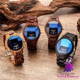 Black Tech Wood Large Dial Quartz Watch