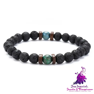 Black Volcanic Stone Men’s Bracelet