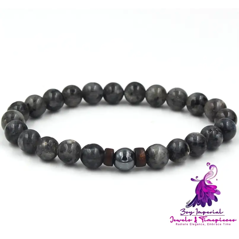 Black Volcanic Stone Men’s Bracelet