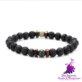 Black Volcanic Stone Men’s Bracelet