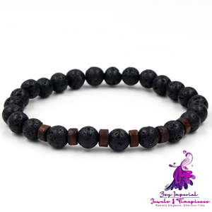 Black Volcanic Stone Men’s Bracelet