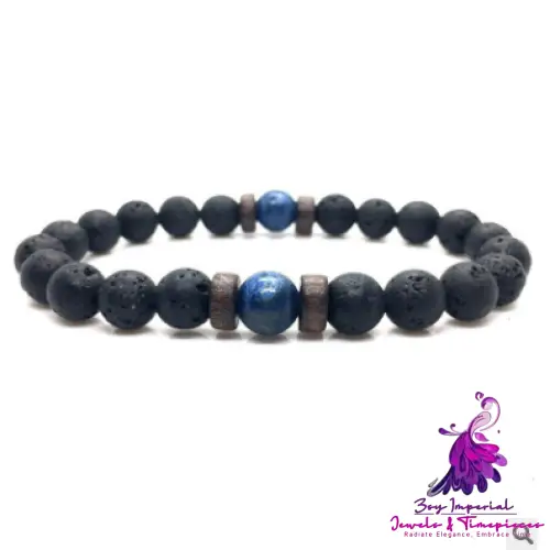 Black Volcanic Stone Men’s Bracelet