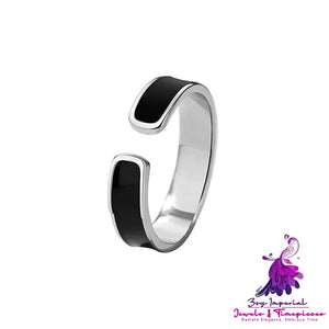 Black and White Open Ring