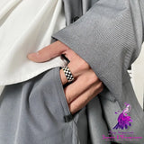 Checkerboard Titanium Steel Ring