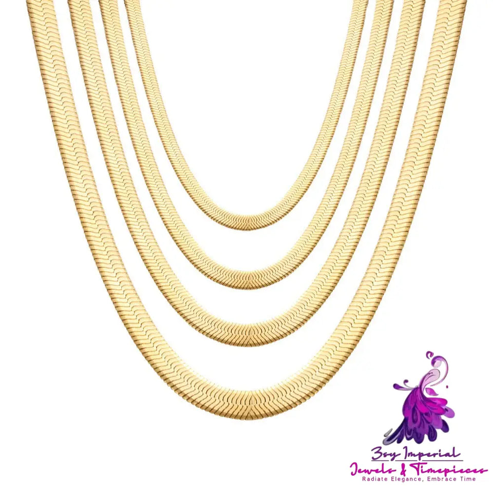 Blades Flat Snake Chain Necklace