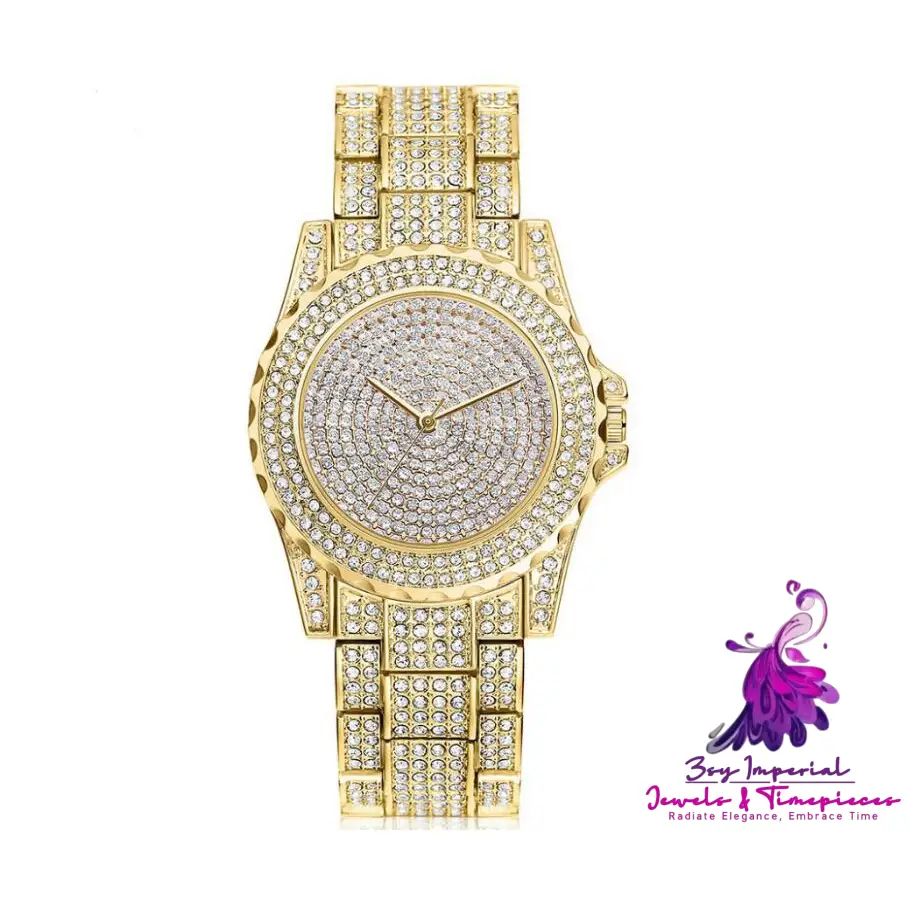 Bling Casual Ladies Quartz Gold Watch