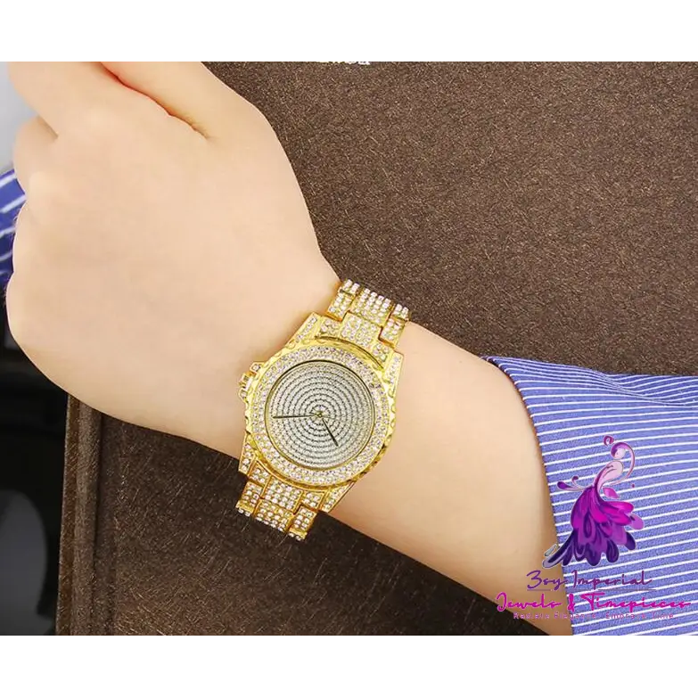 Bling Casual Ladies Quartz Gold Watch